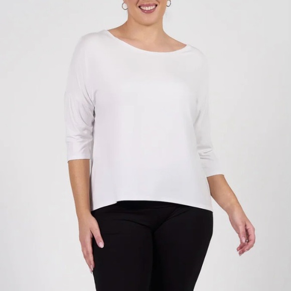 Lou Lou Australia Tops - Lou Lou Australia Camila 3/4 Sleeve Bamboo Top White Size Large NWT Career